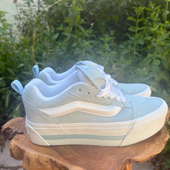 Vans Stacked Knu Skool blue and white suede Sneakers - Picture 2 of 8